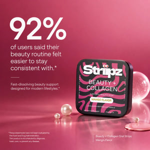 Beauty + Collagen Strips – 92% of users said their beauty routine felt easier to stay consistent with – fast-dissolving beauty support for modern lifestyles