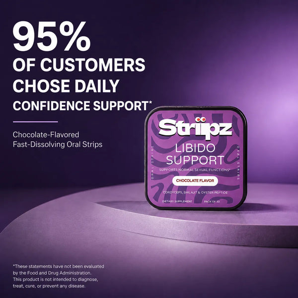 Libido Support Strips – 95% of customers chose daily confidence support with Cordyceps, Shilajit, and Oyster Peptide for vitality, stamina, and normal sexual function