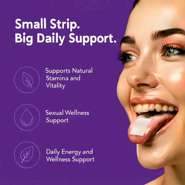 Chocolate flavor Libido Support Strips – a delicious-tasting oral strip for daily wellness