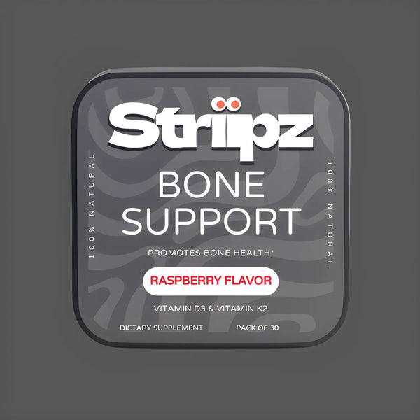 Bone Support Strips – Vitamin D3 and K2 oral strips for bone health support, promotes bone density, raspberry flavor, 30-count dietary supplement