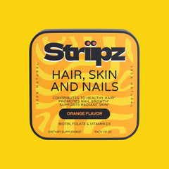 Hair, Skin, and Nails Strips – Biotin 5000 mcg, Folate and Vitamin D3 oral strips for healthy hair, radiant skin and strong nails, orange flavor, 30-count dietary supplement