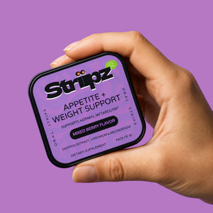 Stripz Appetite Balance and Weight Support Strips – oral dietary supplement for appetite awareness and weight management, mixed berry flavor, 30 strips