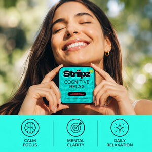 Cognitive Relax Strips – calm focus, mental clarity, and daily relaxation with L-Theanine, GABA, and Vitamin B6 for cognitive support