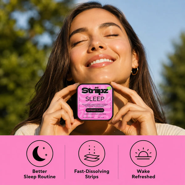 Sleep Aid Strips – better sleep routine, fast-dissolving strips, and wake refreshed with melatonin, valerian, chamomile, lavender, and hibiscus for restful sleep and relaxation