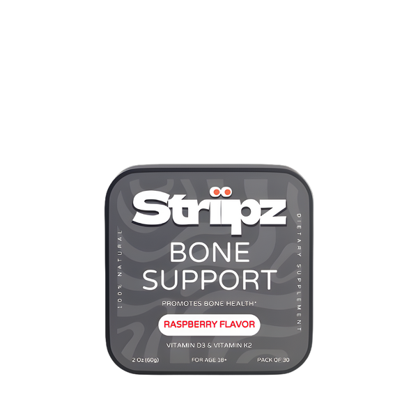 Strippz Bone Support dietary supplement container on a white background
