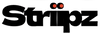 The word 'Stripz' in bold black lowercase letters with two small red circular eyes above the 'i', shown on a plain white background.